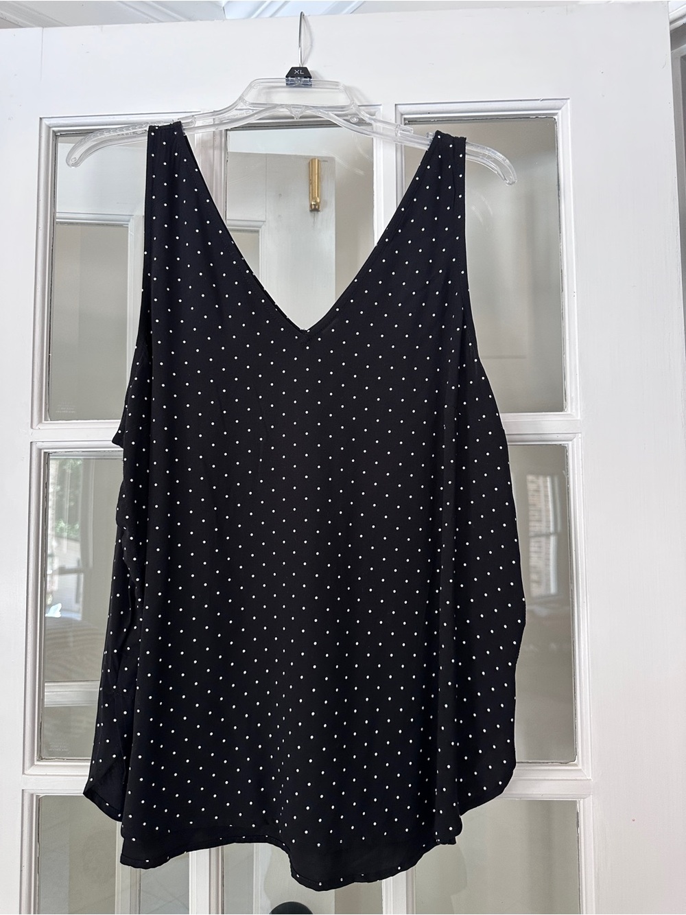 Old Navy Black with White Polka Dot V-Neck Camisole